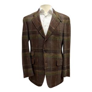 Brown Plaid Wool Blazer - ETRO
